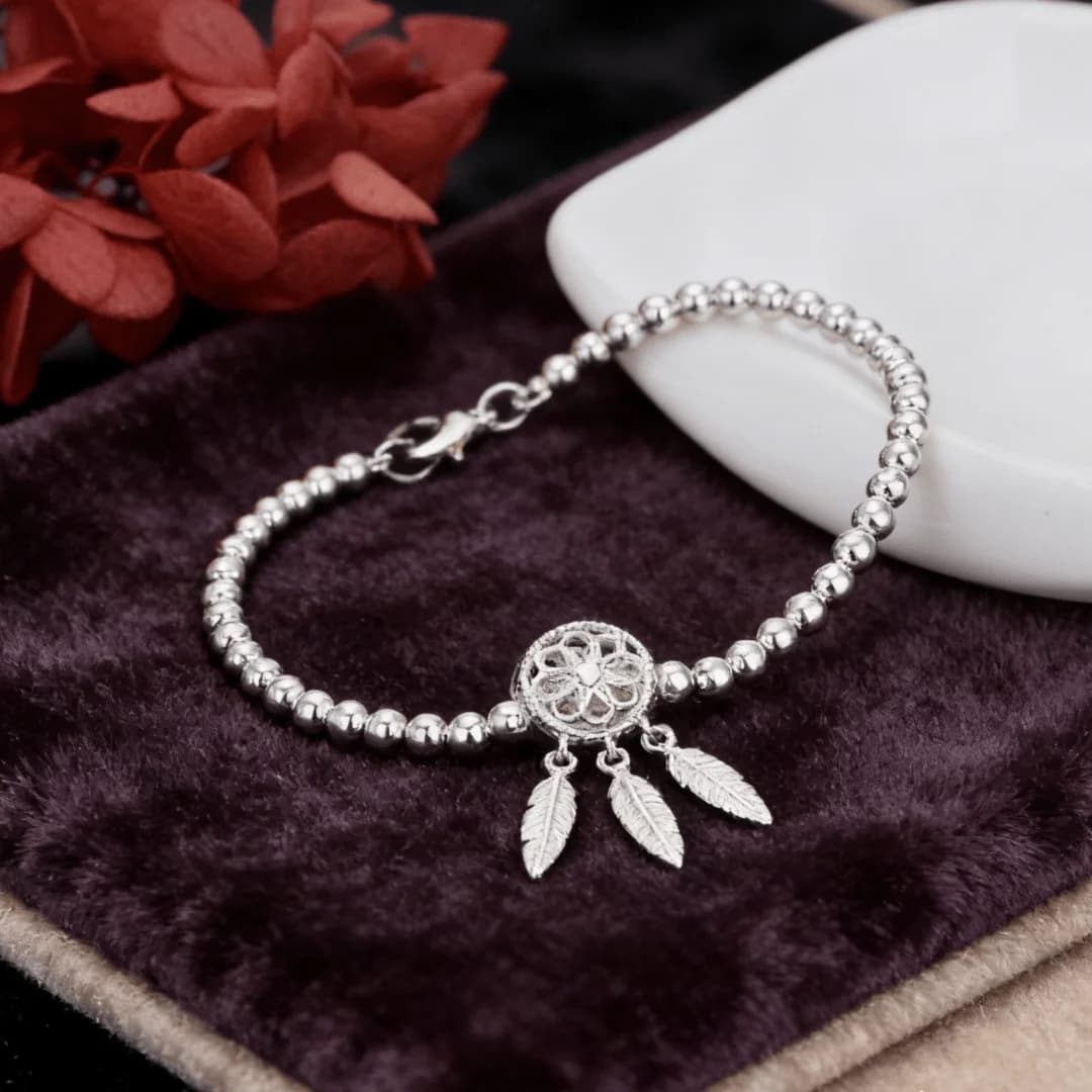 Hot fine 925 Sterling Silver delicate dream catcher Bracelets for Women fashion original Jewelry Party Wedding Accessories Gifts