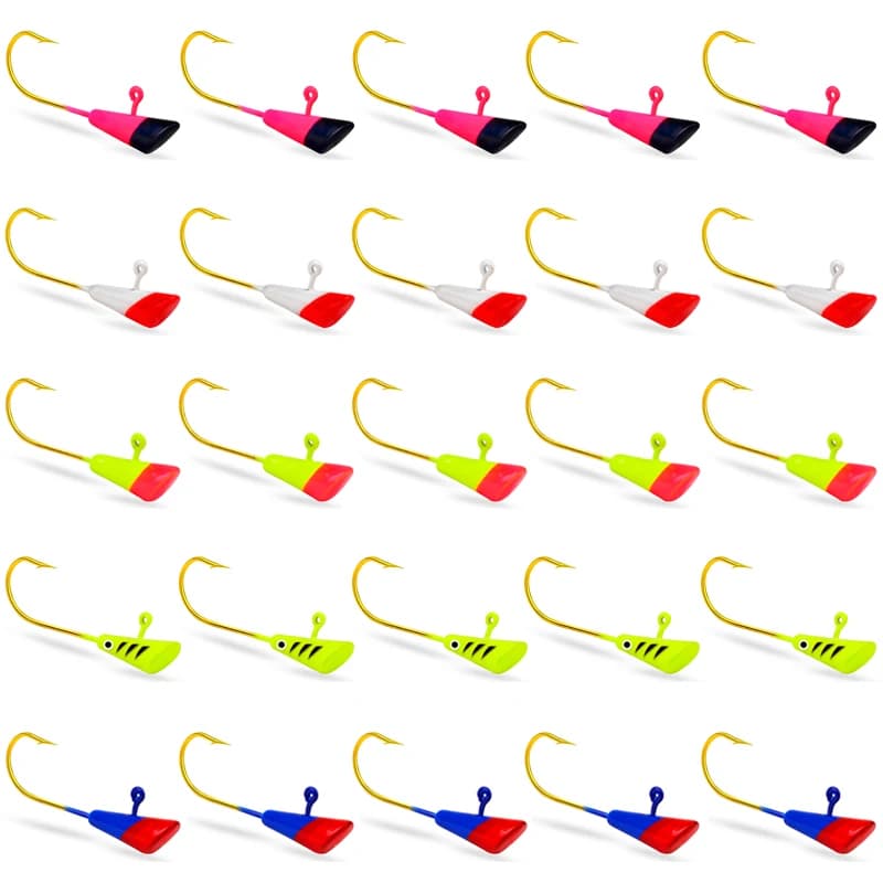 25 pz Shad Dart Jig Teste Ami Da Pesca Crappie Panfish Bass Esche Accessori Attrezzi Da Pesca Merci Ganci 1/32 1/16 oz