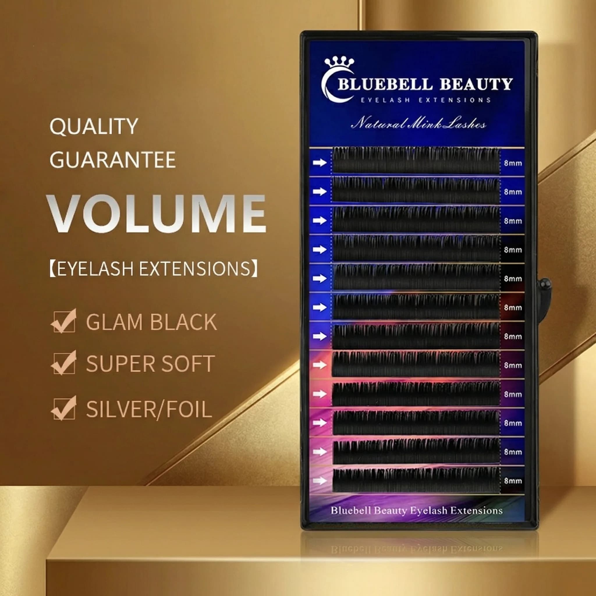 Extension Ciglia Finte Premium in Visone Sintetico, 12 File, Nero Opaco, Curvatura C/D/DD, Morbide e Naturali, Ciglia Finte Classiche per Professionisti
