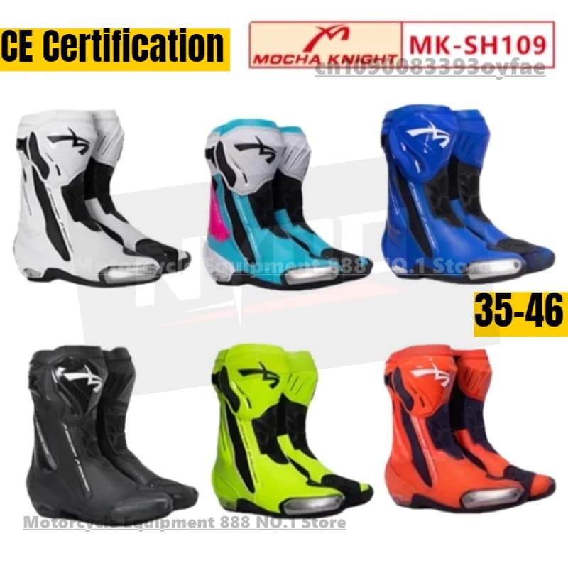 BENKIA SH109 Mocha Professional Motocross Racing Stivali lunghi Scarpe da moto antiscivolo Certificazione CE Stivali protettivi da moto