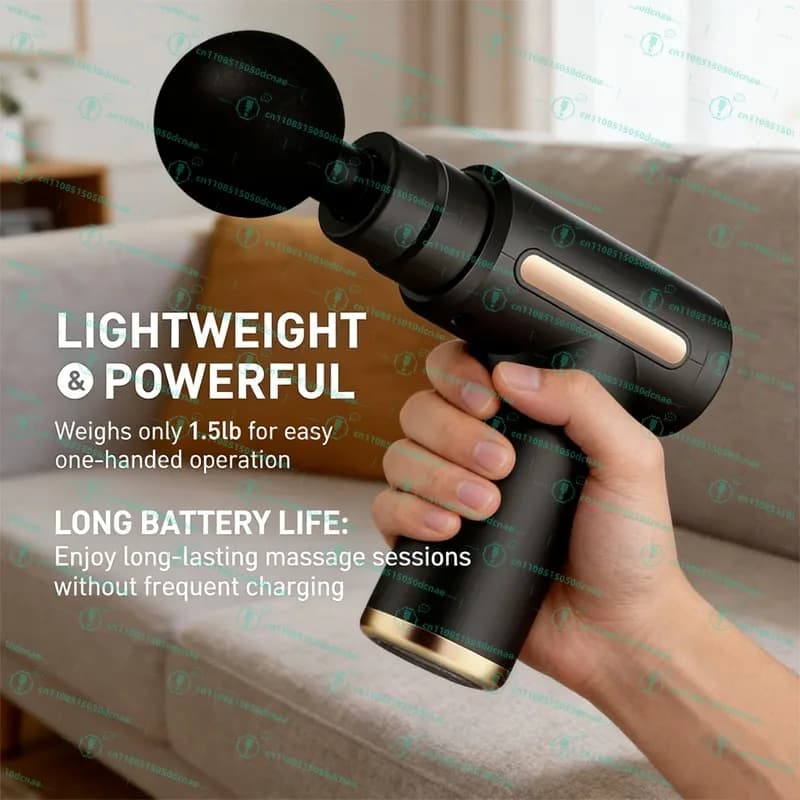 Fascial Massage Gun Electric Percussion Pistol Massager Body Relaxation With LED Touch Screen 4 Replaceable Massage Head