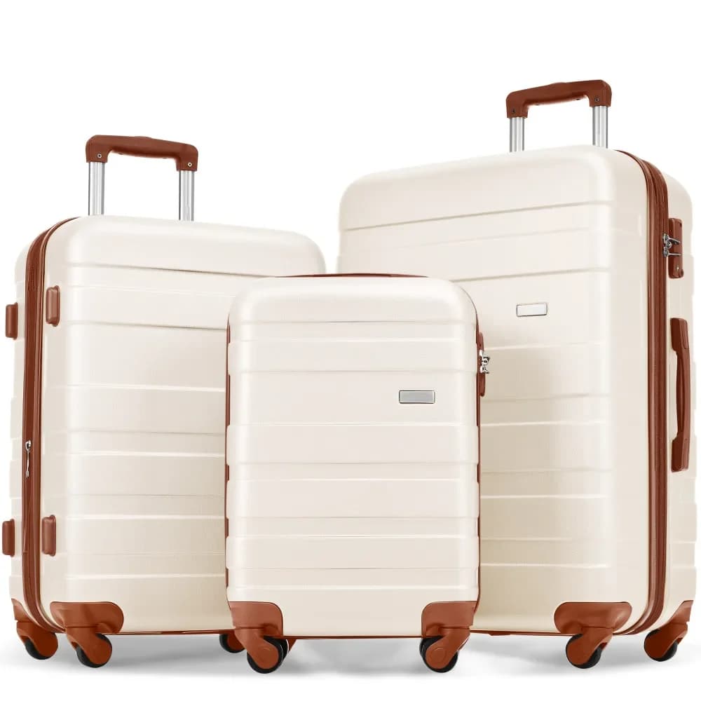 Luggage Sets New Model ABS Hardshell 3pcs Clearance Luggage Hardside Lightweight Durable Suitcase sets Spinner Wheels Suitcase with TSA Lock 20''24''28''