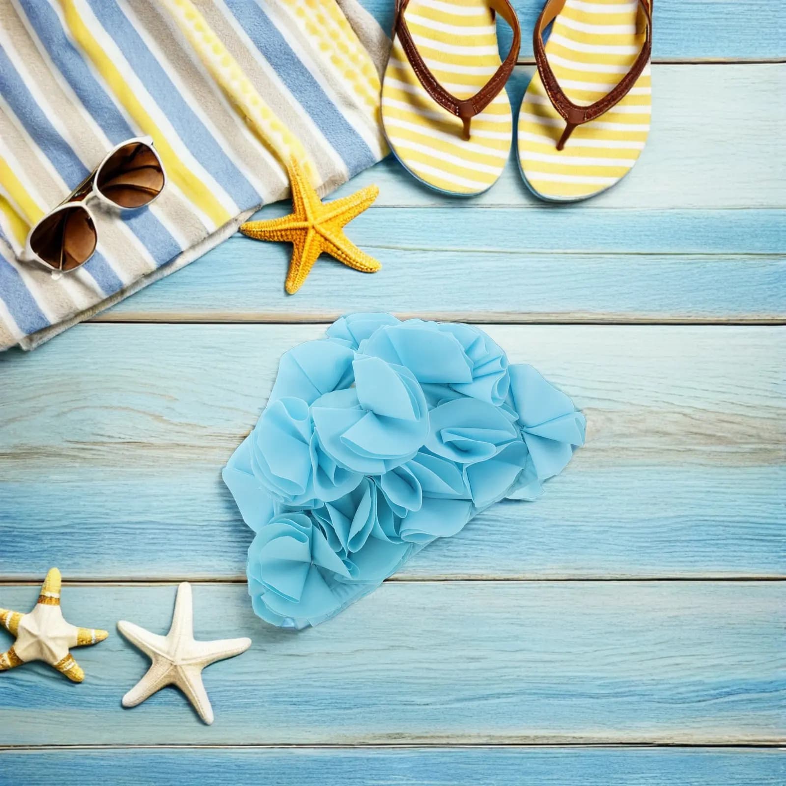 Cuffia da Nuoto Floreale 3D per Donne, Impermeabile e Resistente all'Usura, Adatta per Capelli Lunghi, Elegante Cappello da Bagno per Piscina e Spiaggia