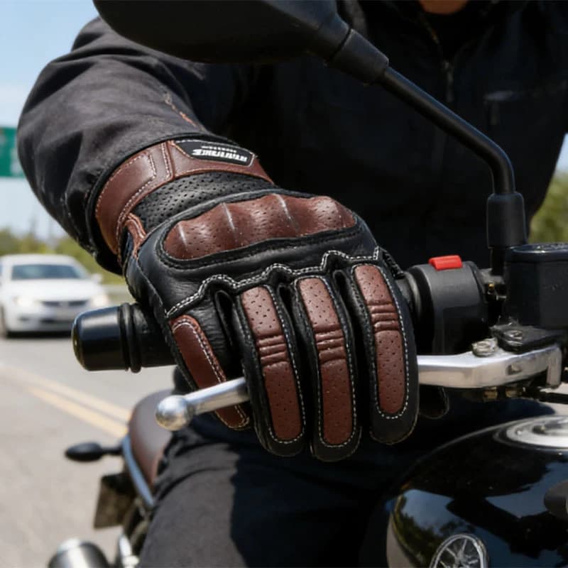 Guanti in Pelle per Moto Invernali, Caldi, Antivento, Impermeabili, Resistenti al Freddo, Antiurto, Accessori Protettivi