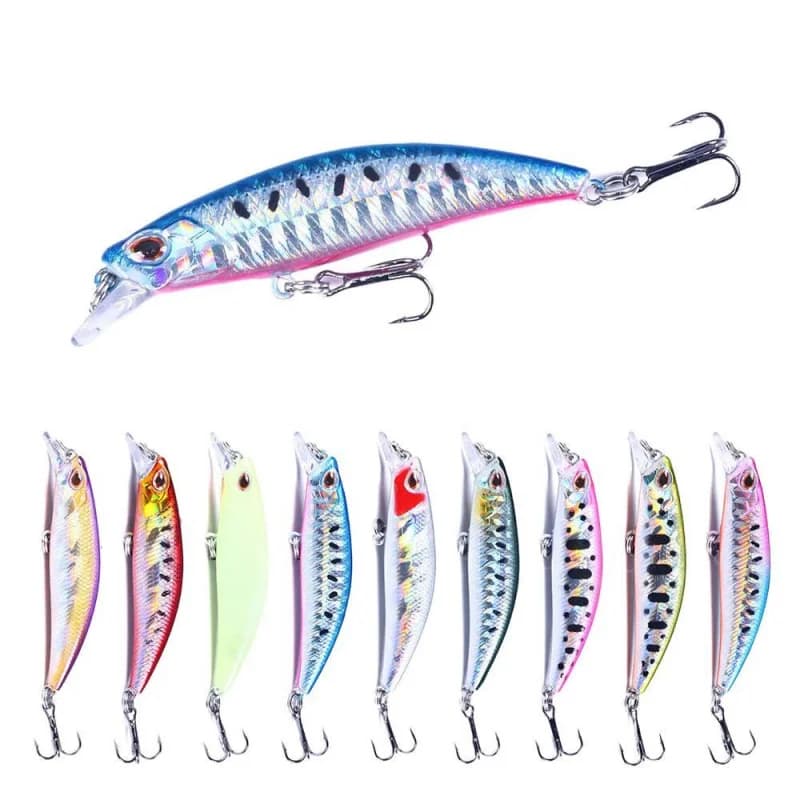 Nuova Esca Artificiale Affondante a Lunga Gittata Tipo Minnow 6.8CM 6.5G per la Pesca al Bass con Effetto Mouth-Warping