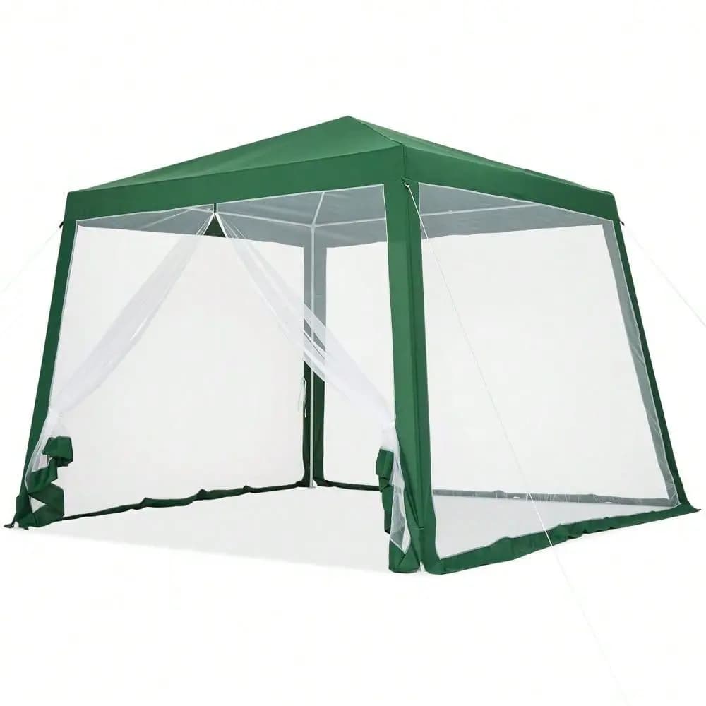 Tenda Pop-Up, Gazebo da Spiaggia 8x10 Piedi, Tenda Parasole Commerciale per Esterni, Tenda Impermeabile con Zanzariera, Gazebo Portatile con Rete Anti-Zanzare