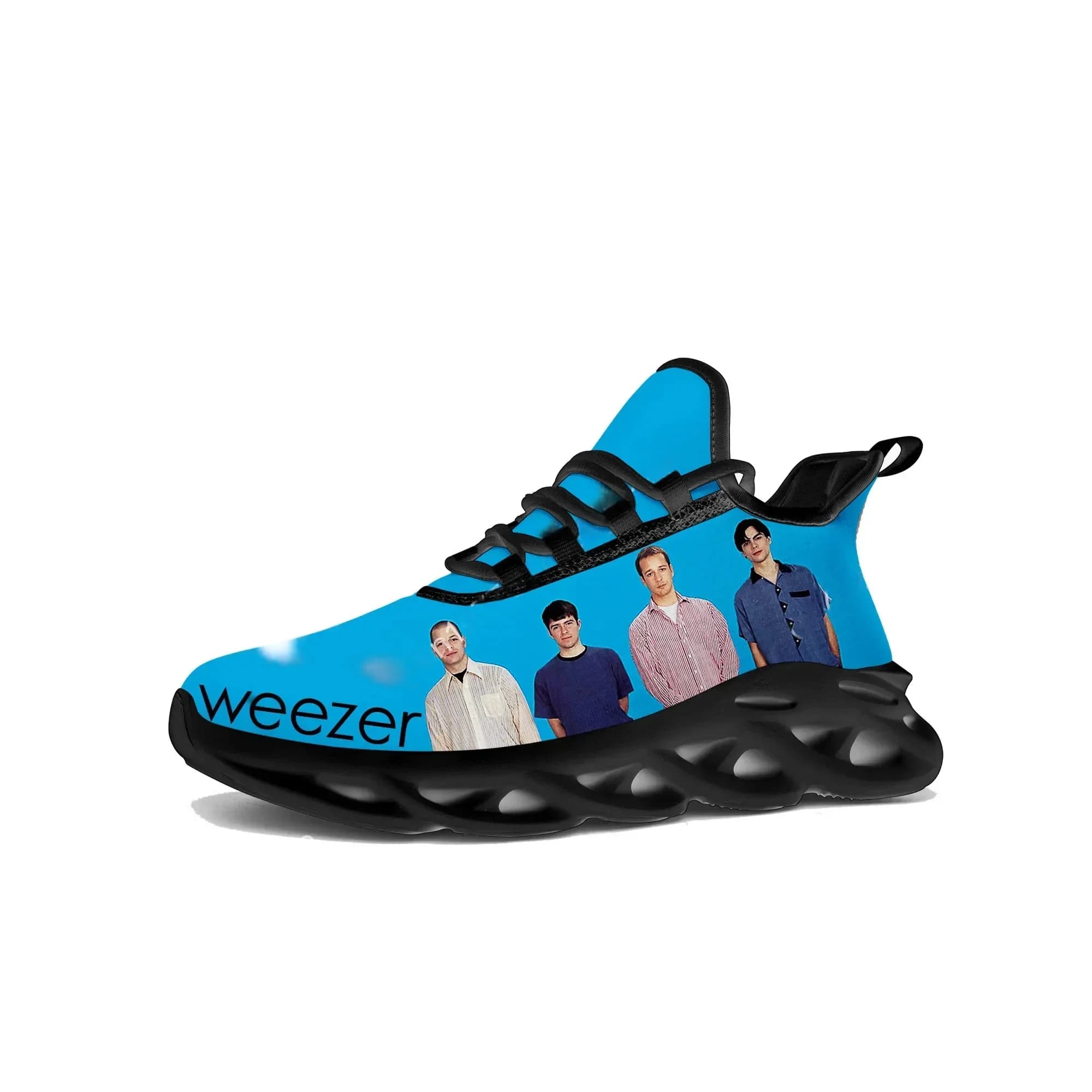 Sneakers Weezer Band Pop Flats da uomo e donna, scarpe sportive da corsa hip hop rapper, con lacci, in rete, personalizzate