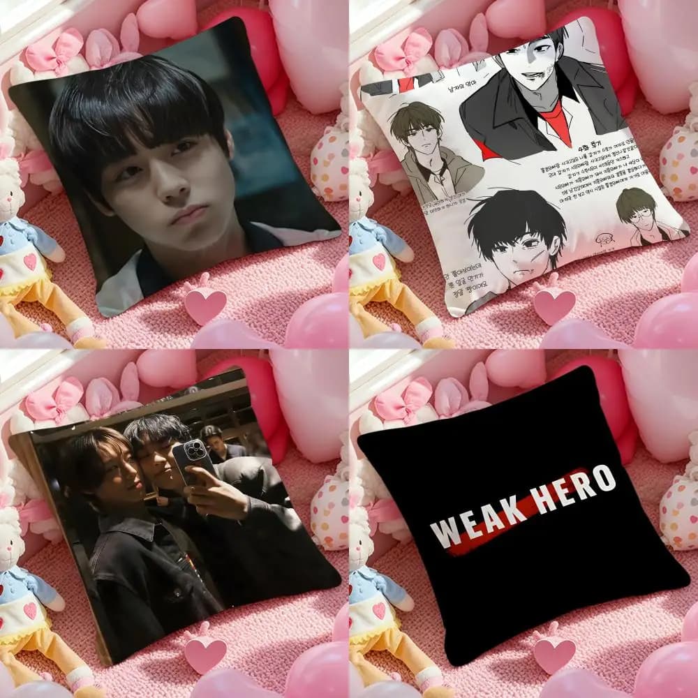 Weak Hero cushion cover, dustproof pillowcase, invisible zipper, silky soft plush cushion cover for sofa
