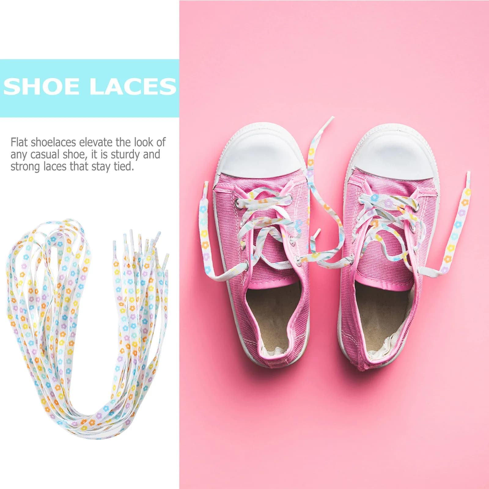 4 Paia di Lacci per Scarpe con Motivi Floreali, Piatti e Stampati, per Scarpe Casual, Sneakers, Scarponi da Trekking, Lacci Fai-da-Te alla Moda