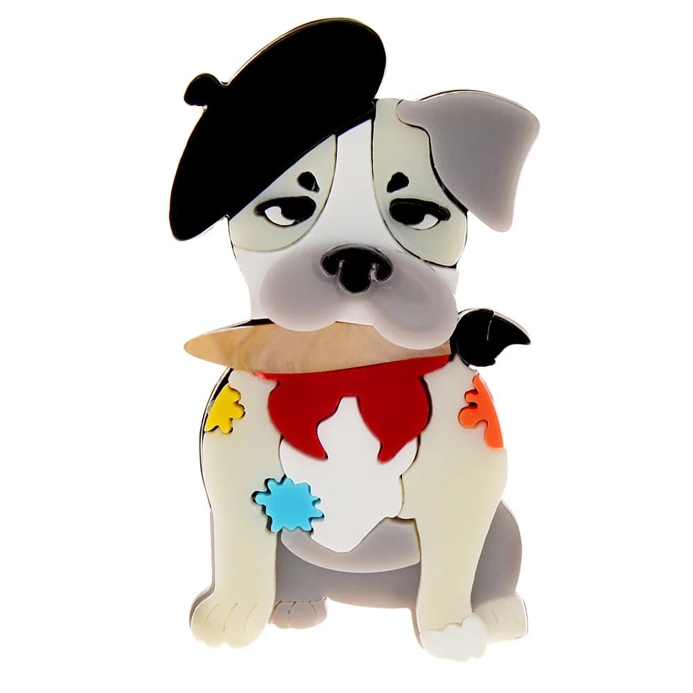 accessori per animali moda fatti a mano spilla per cani in acrilico cartone animato distintivo per borse per abbigliamento