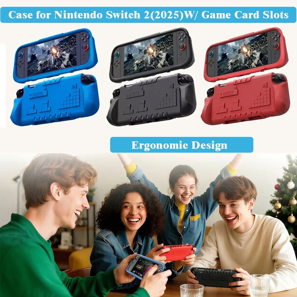 Custodia Ultraleggera in EVA per Nintendo Switch 2 (2025) con Slot per Schede di Gioco - Cover Protettiva Antiurto con Impugnatura Ergonomica