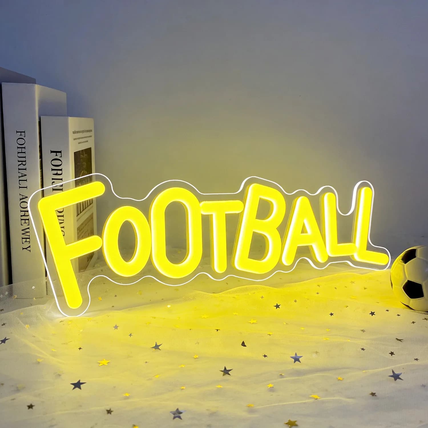 Insegna al Neon a LED Dimmerabile a Tema Calcio per Bar Sportivi, Man Cave, Sale Giochi, Fan Cave, Bar in Seminterrato, Decorazione Murale a Tema Calcio