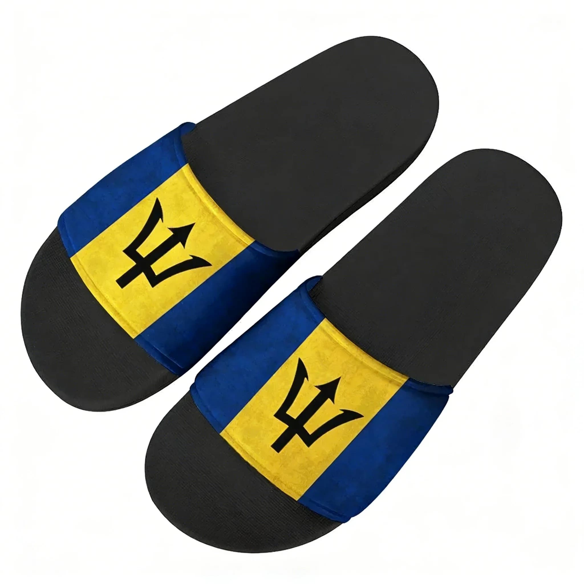 Barbados national flag slippers, home and water shoes for men, women and adolescents, fashionable sandals for beach and pool, customized summer slippers