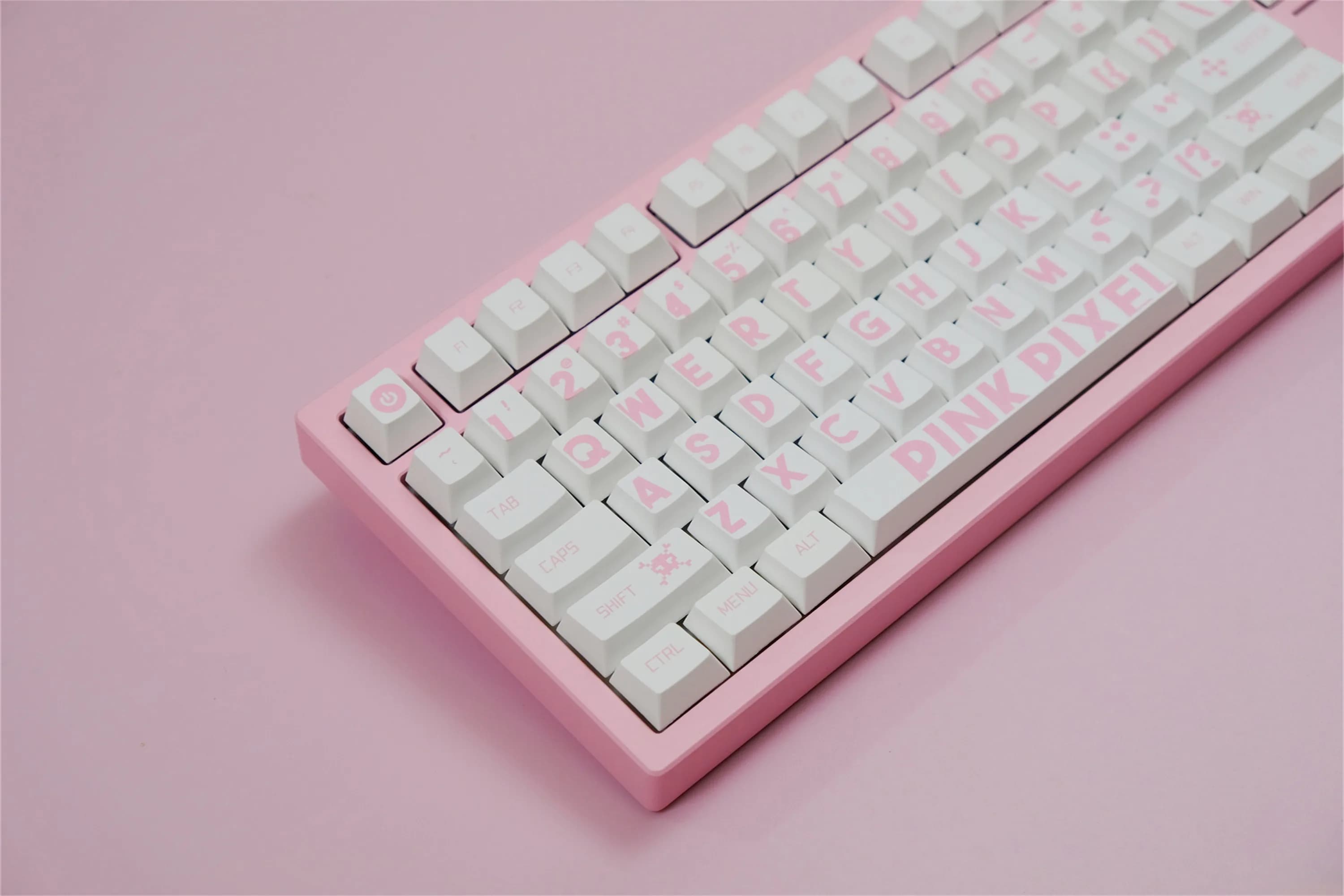 Pink Pixel Keycaps 151 Keys PBT Material Keycap CHERRY Profile DYE-SUB For MX Switch Wooting Mechanical Keyboard ISO ANSI Layout