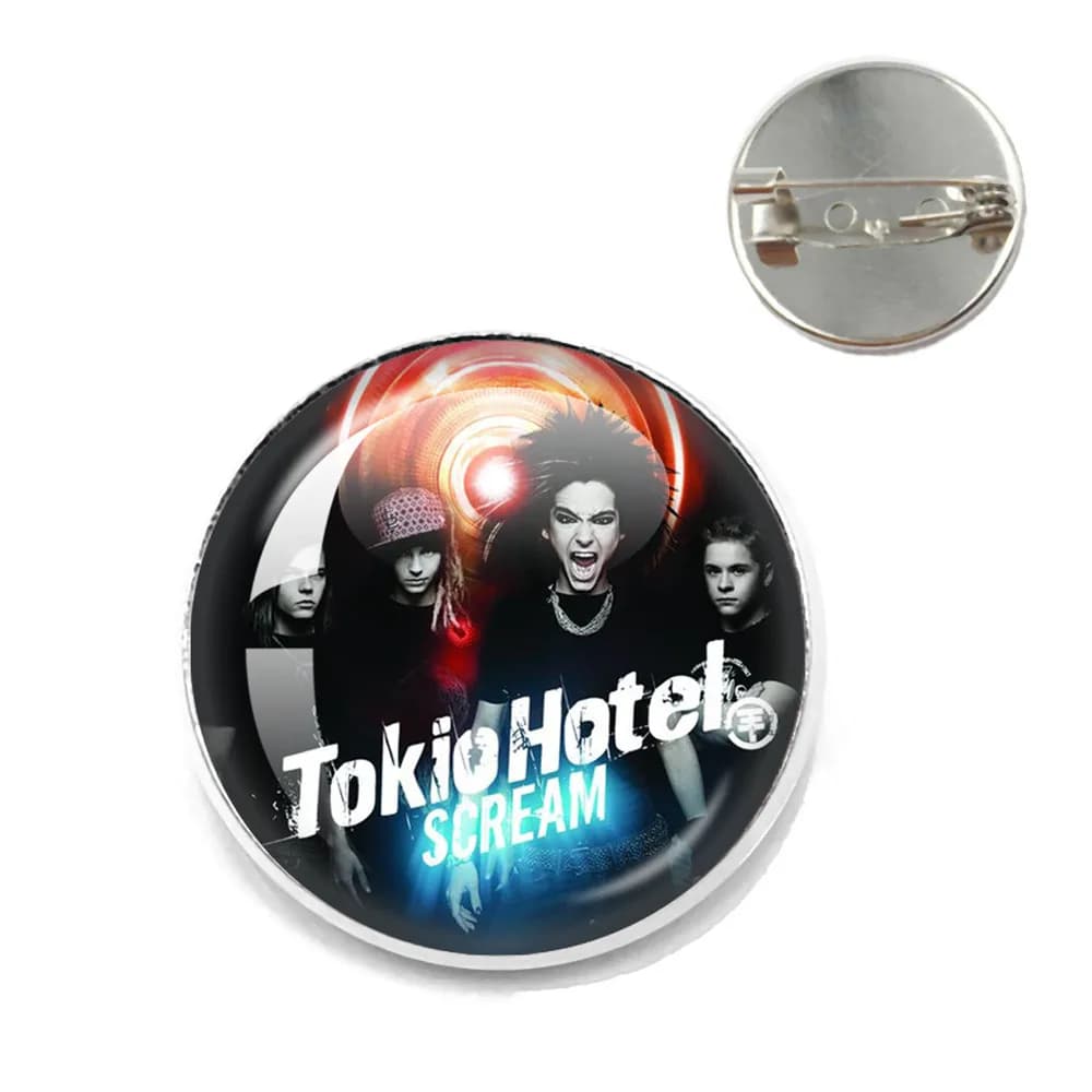 Hot Music Songer Pop Retro Rock Band Tokio Hotel Bill Kaulitz Band Spilla in vetro Spilla gioielli Distintivo Decorazione Kawaii Regalo