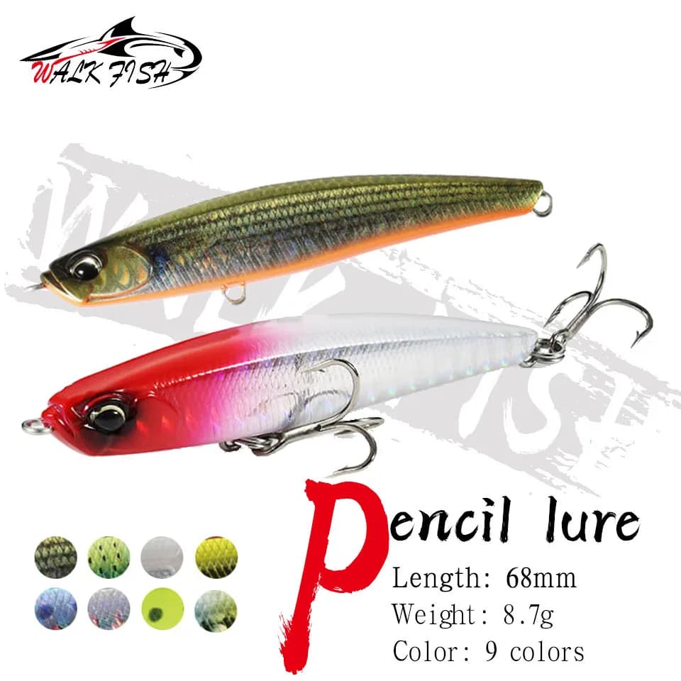 WALK FISH 68mm 8.7g matita affondante richiamo di Pesca Stickbait Pesca attrezzatura da Pesca Saltwater Bass Lipless Minnow Wobbler Hard Bait