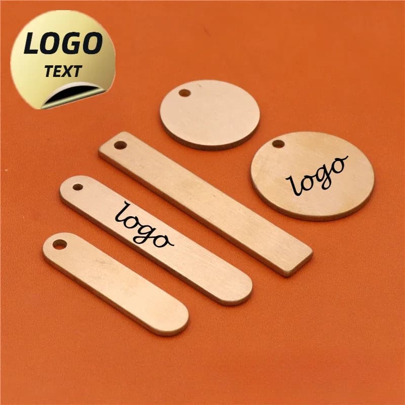 Brass Keyring with Laser Engraving LOGO Custom Round Squre Rectangular Keyring Custom Keyring with Ring Room Plate