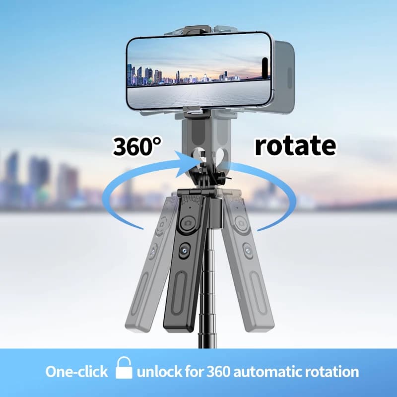 COOL DIER 3-in-1 Aluminum Handheld Gimbal Stabilizer Tripod Selfie Stick AI Face Recognition, Gesture Control, Bluetooth Remote