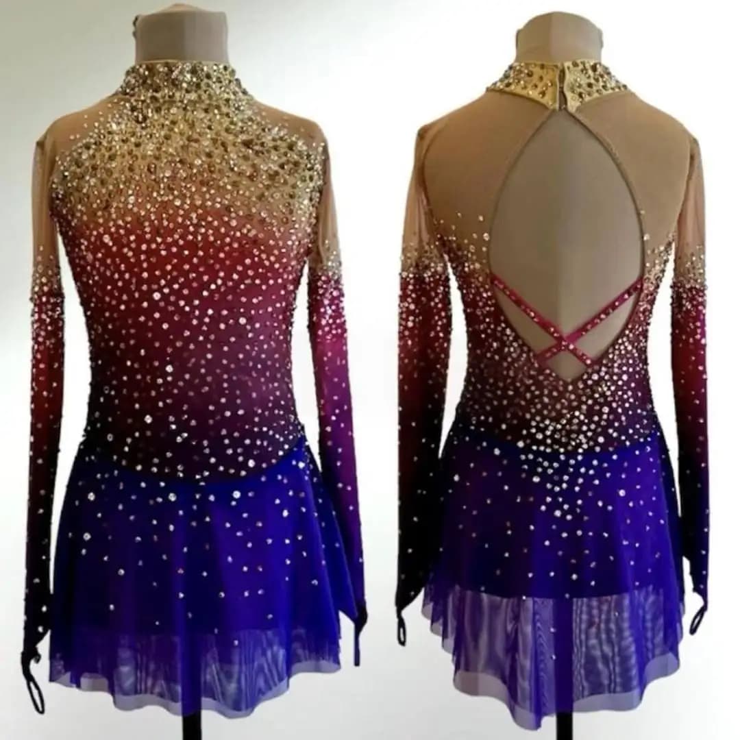Ice Dance Figure Skating Performance Dress Children Adult Girls' Competition Test Skirt Ice Skating Clothes