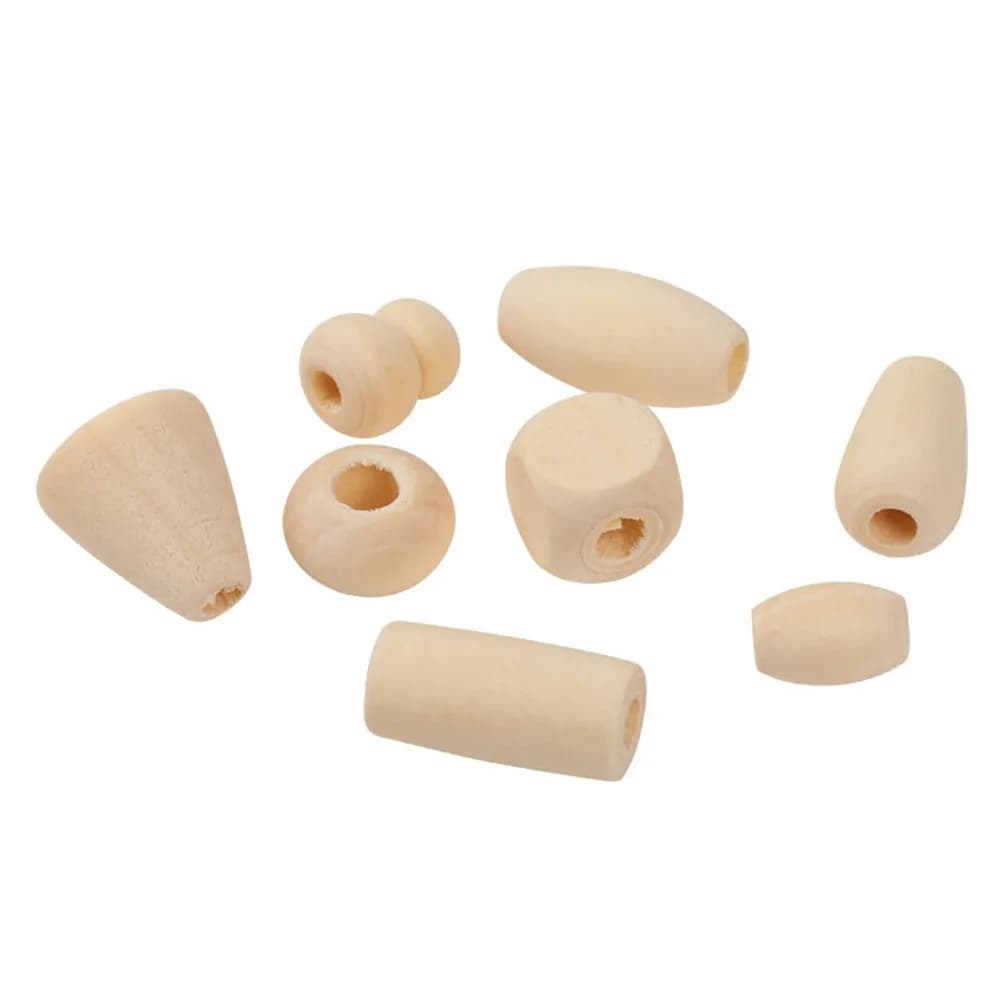 100Pcs Eco Friendly Wooden Beads Natural Grain DIY Jewelry Beads for Necklace Bracelet Crafting Home Decoration Clothing Luggage