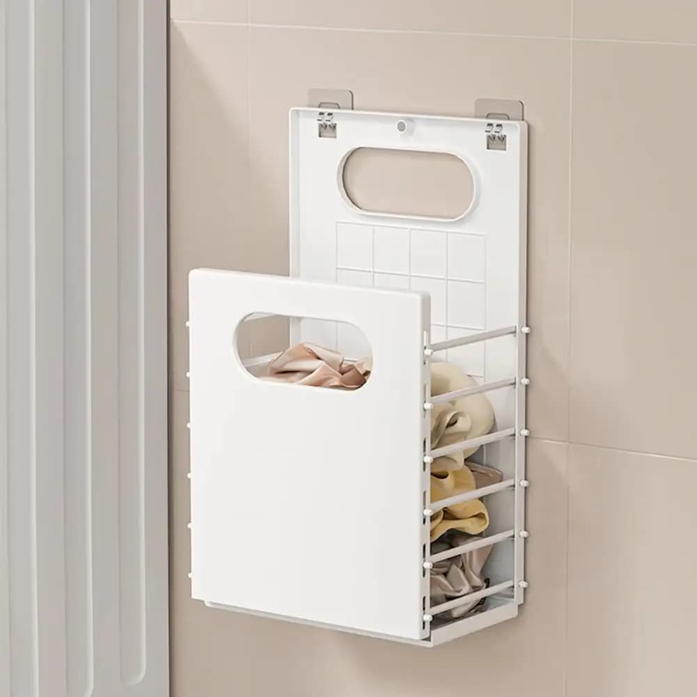 Breathable Mesh Laundry Bag Wall Mounted Laundry Hamper Basket Breathable Foldable Storage Container for Bathroom for Dirty