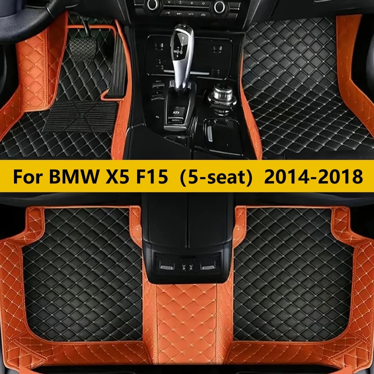 Tappetini per auto personalizzati per BMW X5 F15 (5 posti) 2014 2015 2016 2017 2018 Tappetini in pelle di lusso Tappeti Set completo Parti interne auto