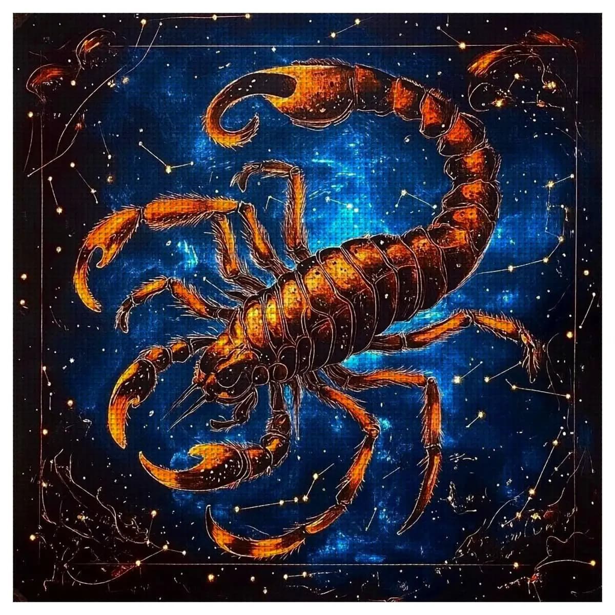 1pc 40X40CM/15.74inch Scorpio Stamped Cross Stitch Kit DIY Kit 11/14/16CT DIY Embroidered Set DIY Cross-Stitch Set