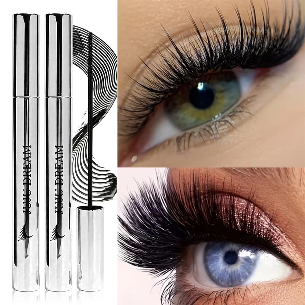 Waterproof Dense Volume Mascara With Flexible Spiral Wand,Ideal For Long Time Halloween Costume Parties&Night Club Glam Eye Look