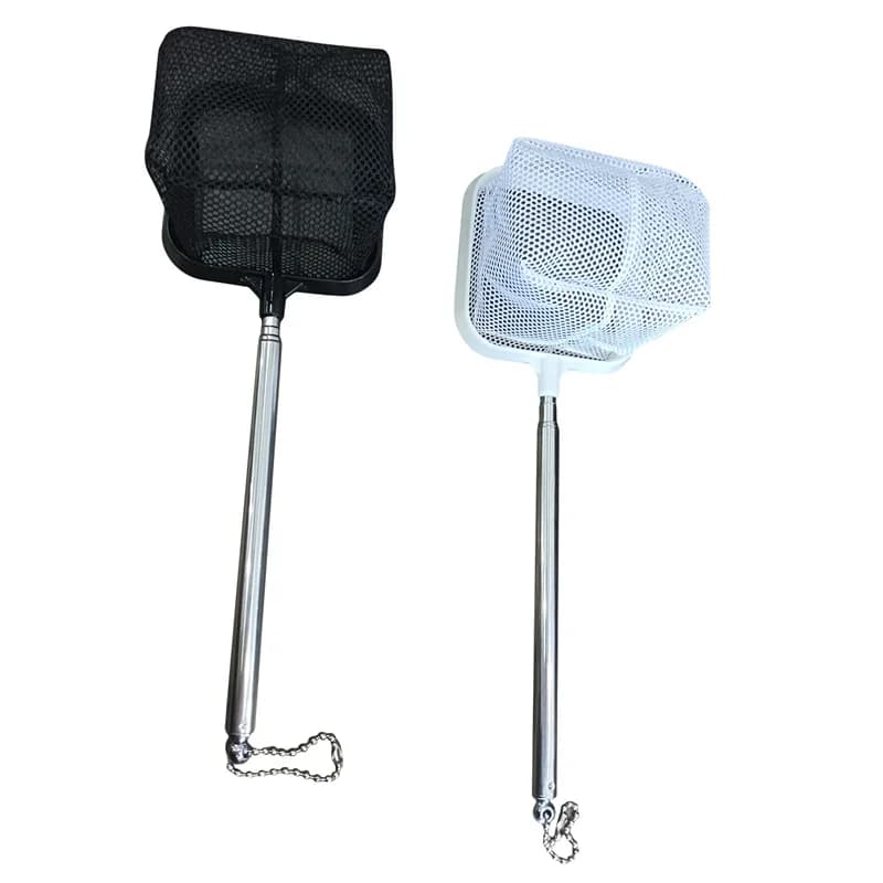 Rete da pesca retrattile in acciaio inossidabile per acquari, piccola rete per gamberetti, accessori per la pulizia dell'acquario