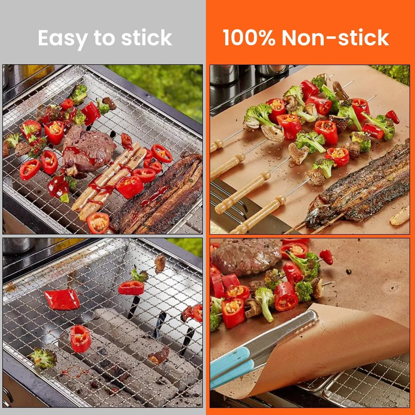 NEW BBQ Grill Mat-Can be Cut to Size 100% Non-Stick Coating Grill Mat for Grill Baking Paper Reusable for Electric and Gas Ovens
