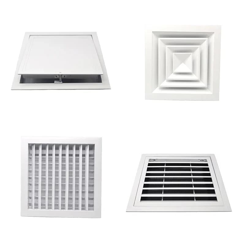 Griglia di sfiato dell'aria bianca griglie d'aria in lega di alluminio diffusore di ritorno di alimentazione dell'aria ventilazione del condotto HVAC copertura della feritoia quadrata 245-450mm