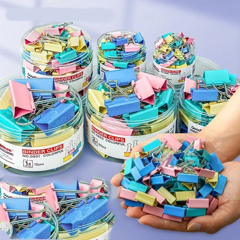 40PCS/Set Long Tail Binder Clips Colorful Metal File Clip Paper Binder Office School Organizer Stationery Folder Paper Clips