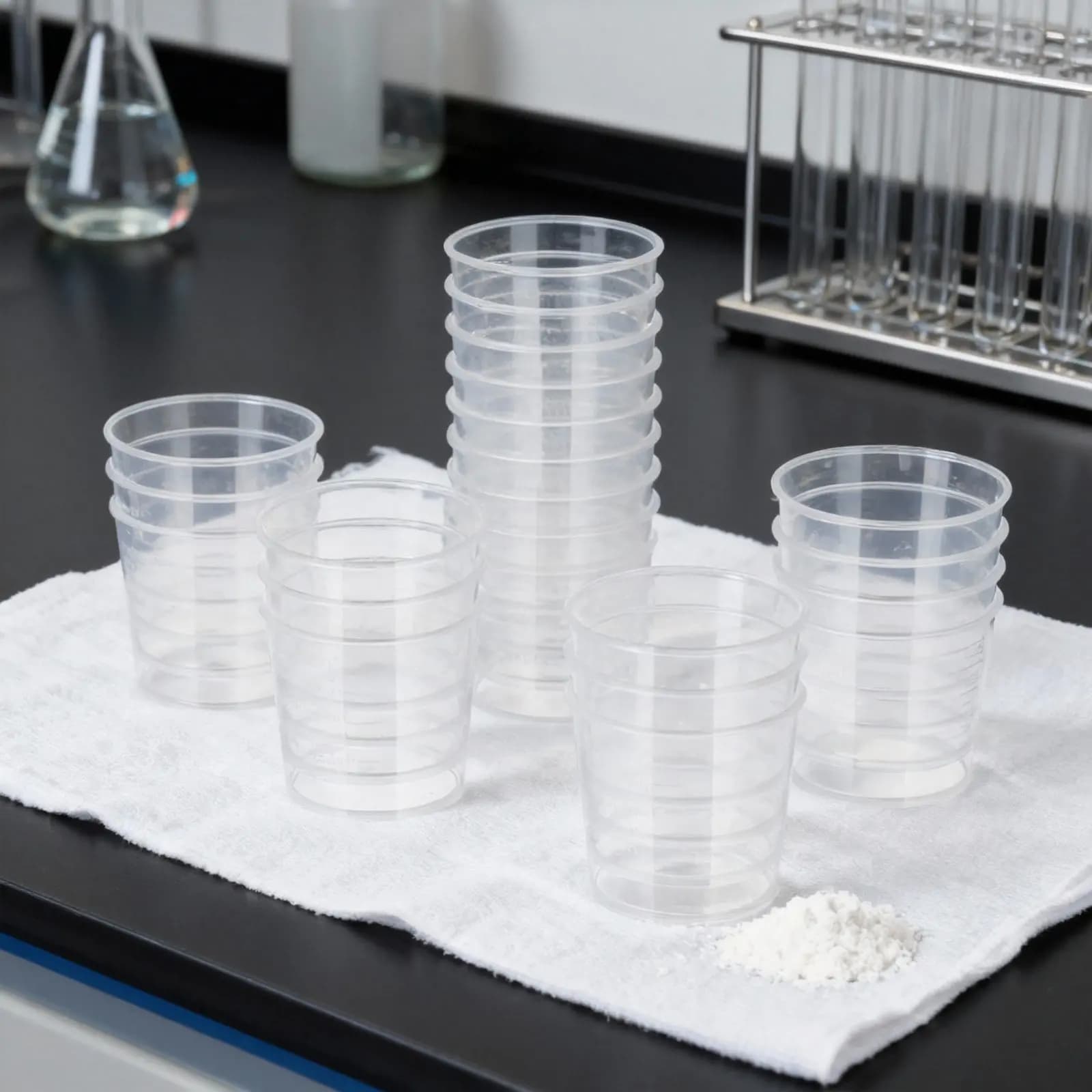 50Pcs Plastic Graduated Measuring Cups 30Ml Transparent Scale Liquid Containers for Paint Resin Mixing Epoxy Cups