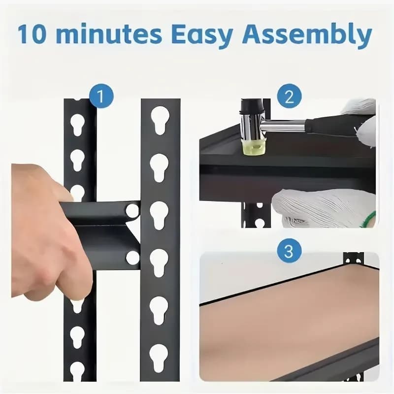 72-Inch Heavy-Duty Metal Storage Shelf – Adjustable 3-Tier Kitchen Rack for Home, Bedroom & Garage | Space-Saving Clothes Hanger