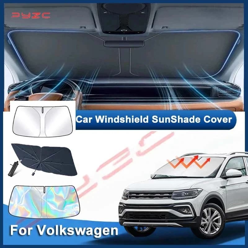 Windshield Sun Shade For Volkswagen VW T-Cross TCross 2018-2023 Accessories Sunshade Sun Visor Protector Foldable Blocks UV Rays