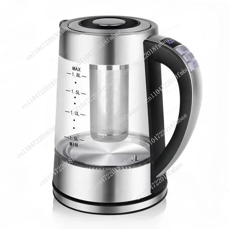 Bollitore Elettrico in Vetro Borosilicato ad Alta Resistenza, Isolamento Termico Multistadio, Riscaldamento Rapido dell'Acqua