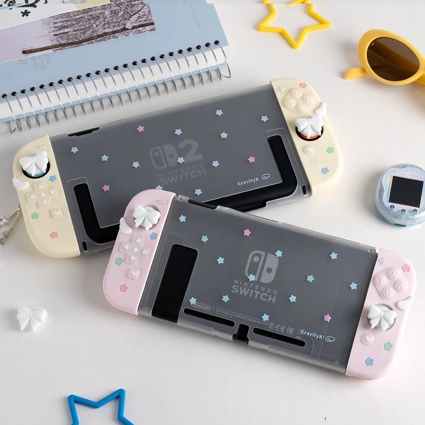 Custodia Protettiva Originale per Switch 2 OLED NS Star Bow Wing in Silicone Morbido, Cover per Controller Joy-Con, Accessorio Gaming