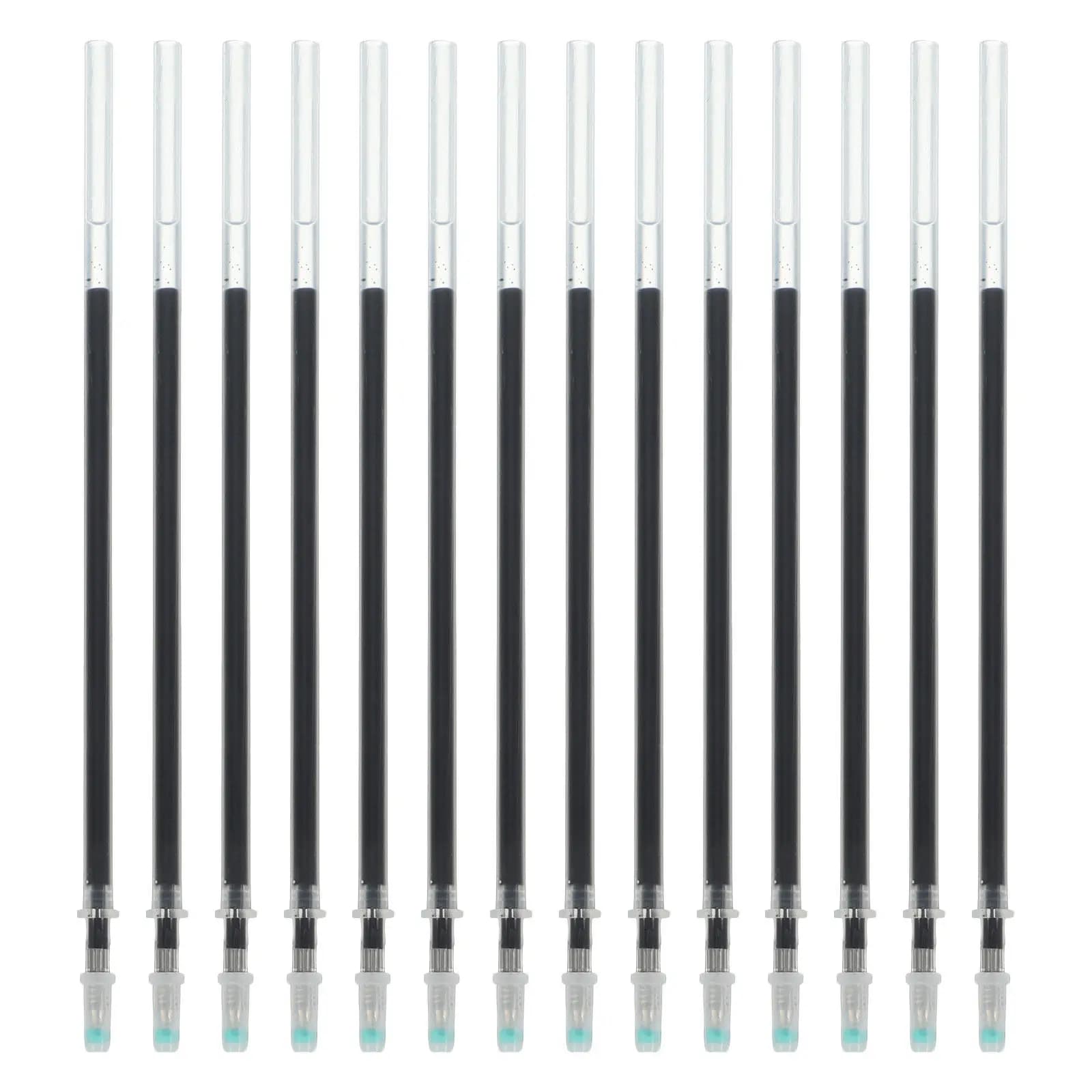 150 Pezzi di Ricariche per Penne Gel Nere, Punta Fine 0.5mm, Inchiostro a Rapida Asciugatura Resistente allo Sbiadimento, Tubo Trasparente per Ufficio e Scuola