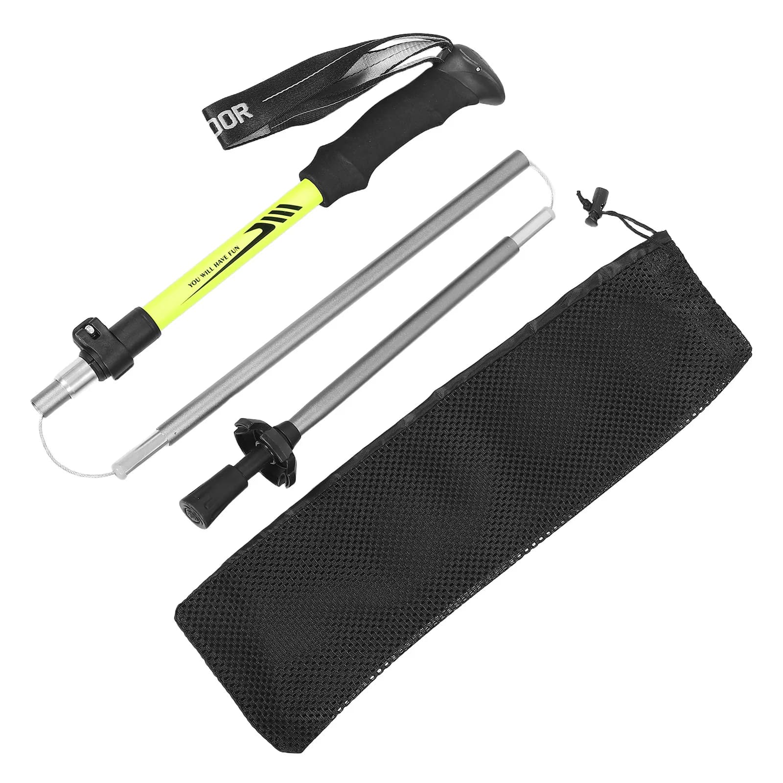 Folding Trekking Poles Lightweight 7075 Aluminum Alloy Hiking Stick Ergonomic Grip Portable Collapsible Walking Cane Outdoor