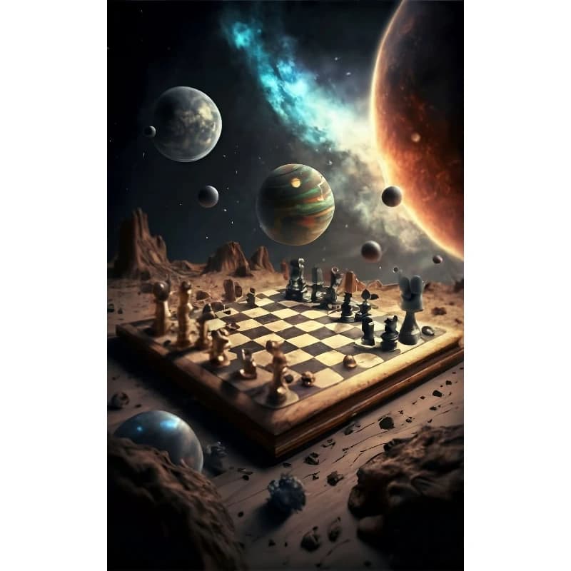 500/1000/1200/2000 PCS Jigsaw Puzzles Playing Chess Universe Scenery Family Activity Games for Gameroom Bedroom Gift Home Decor