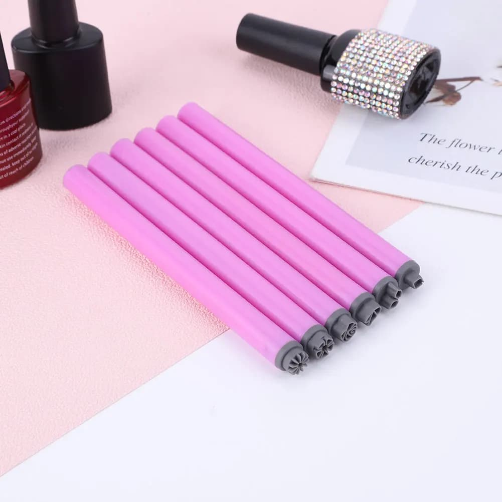 6PCS Nail Art Stamp Pen Set Facile da usare Nail Graffiti Nail Art Punteggia Strumenti Nail Stamp Pen Strumenti per nail art fai da te Home DIY