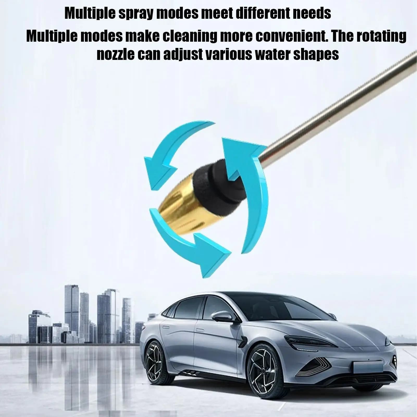 Flexible hose nozzle durable and adjustable, powerful manual spray nozzle for garden hose, for car washing, irrigation plants and cleaning