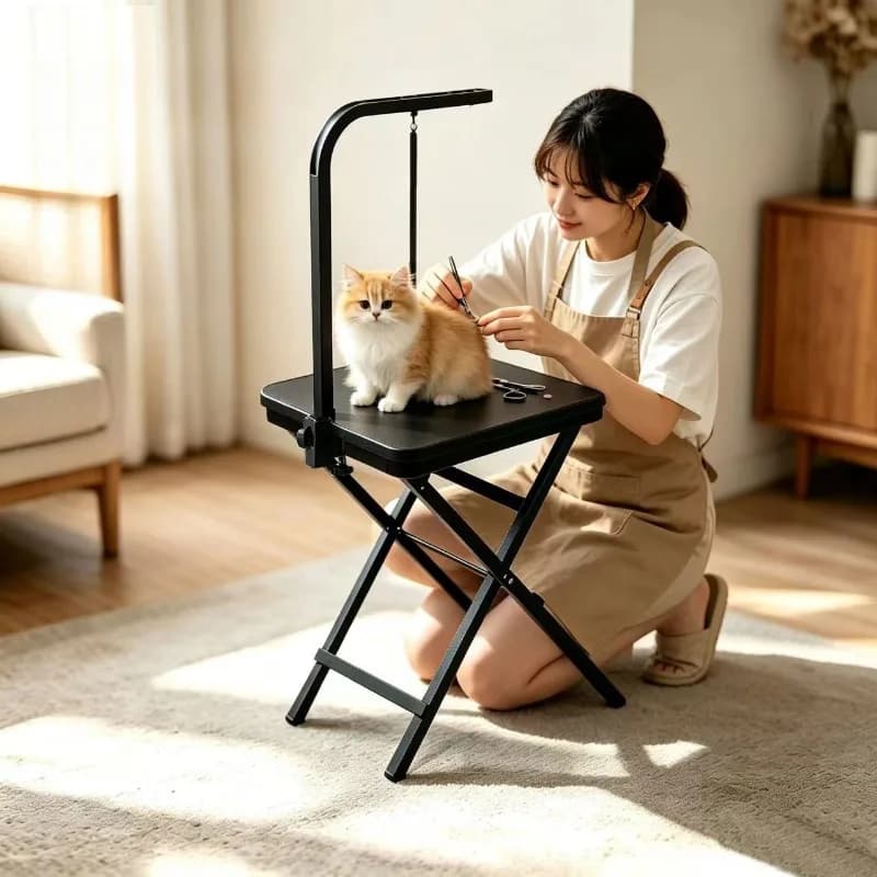 Pet Grooming Table Adjustable Height Portable Shearing Table Non-slip Simple Folding Beauty Tables Pets Blowing Trimming Tables