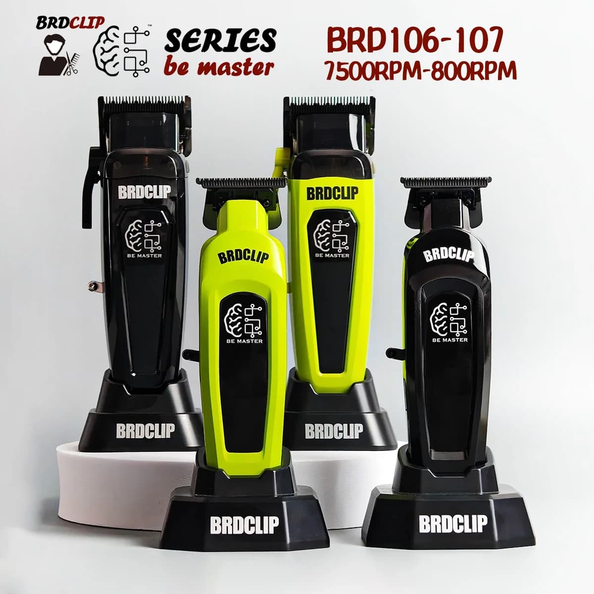 BRDCLIP BRD106 BRD107 Professional barber haircuts Loader 7500 rpm Haircuts DLC Blade 8000 rpm Haircuts for men