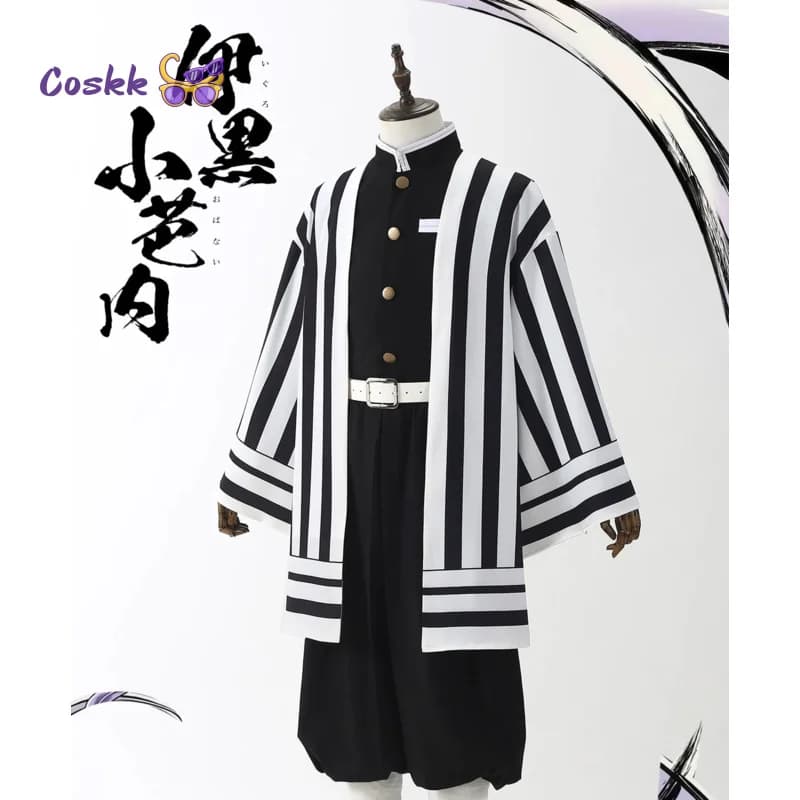 Anime Demone Slayer: Kimetsu no Yaiba Iguro Obanai Costume Cosplay Stripe Haori Uniforme Halloween Carnevale Abiti da festa Nuovo