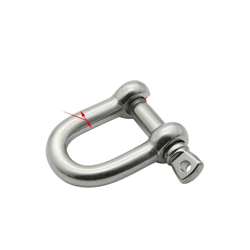M28 304 Stainless Steel D Shackle Marine Grade Corrosion Resistant Screw Pin Anchor Shackle for Boat Rigging