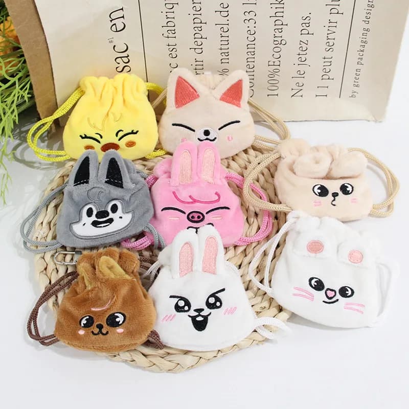 Portafoglio in Peluche Cartoon Skzoo Staykids, Borsa Porta Cuffie, Mini Borsa da Collezione Kpop Idol, Ciondolo Decorativo
