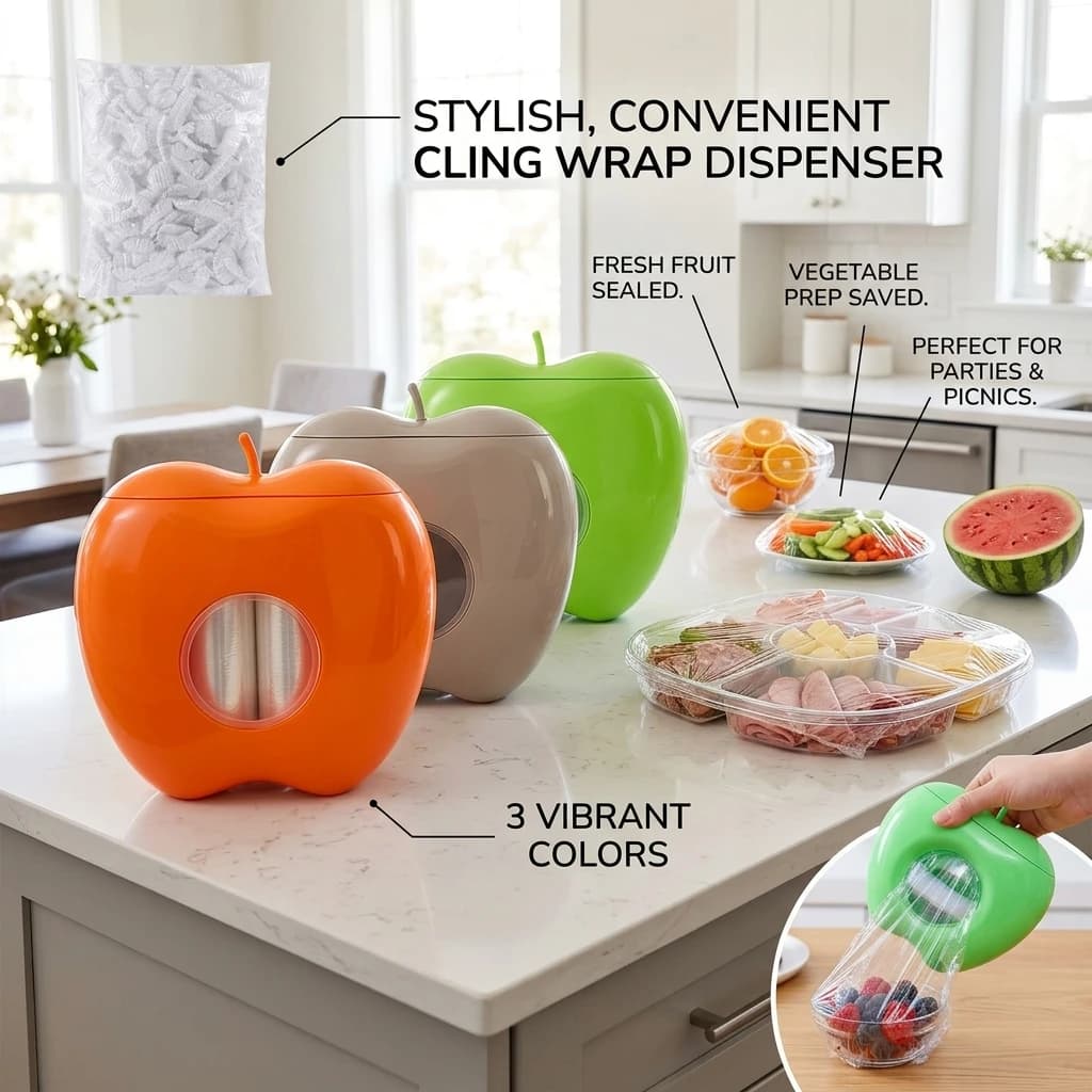 Wall Mounted Disposable Food Storage Box Plastic Wrap Bag Kitchen Organizers For Elastic Bag Storage Container Wrap Holder