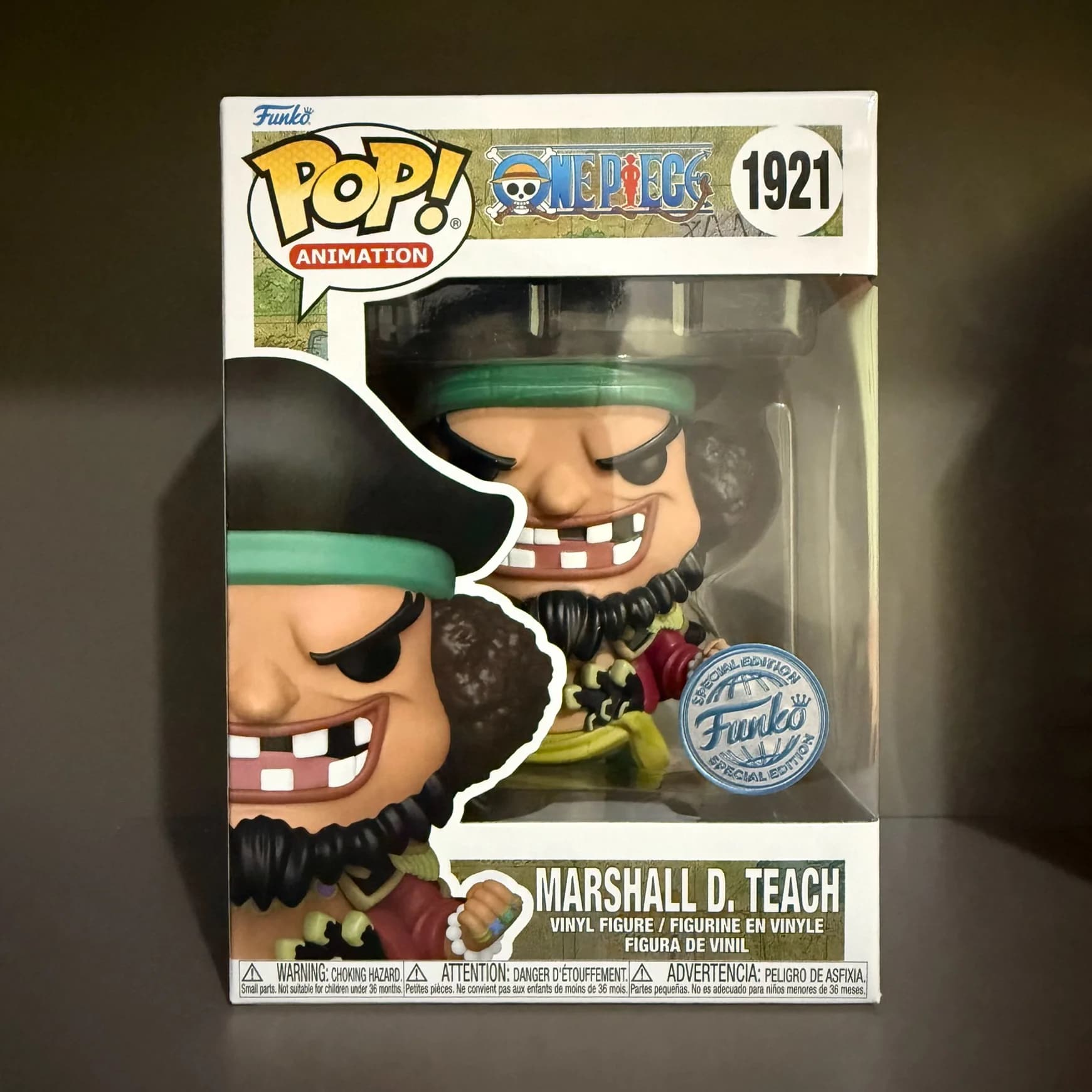 One Piece Anime Figura Marshall D Teach 1921 Figure in vinile Funko Pop 5.05 pollici Figurine da collezione in edizione limitata Modello giocattolo