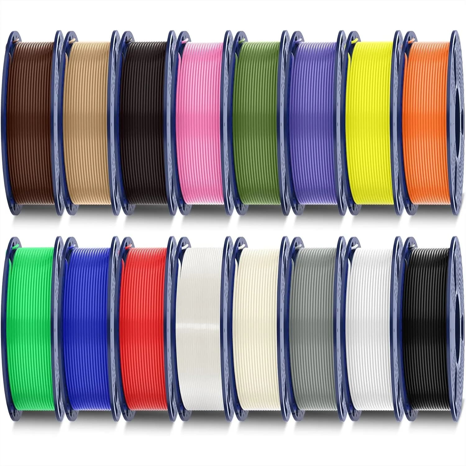 PLA Plus Filament 16 Color Bundle Multicolor, 1.75mm Mini Spool 250g Each, Individually Vacuum Packed